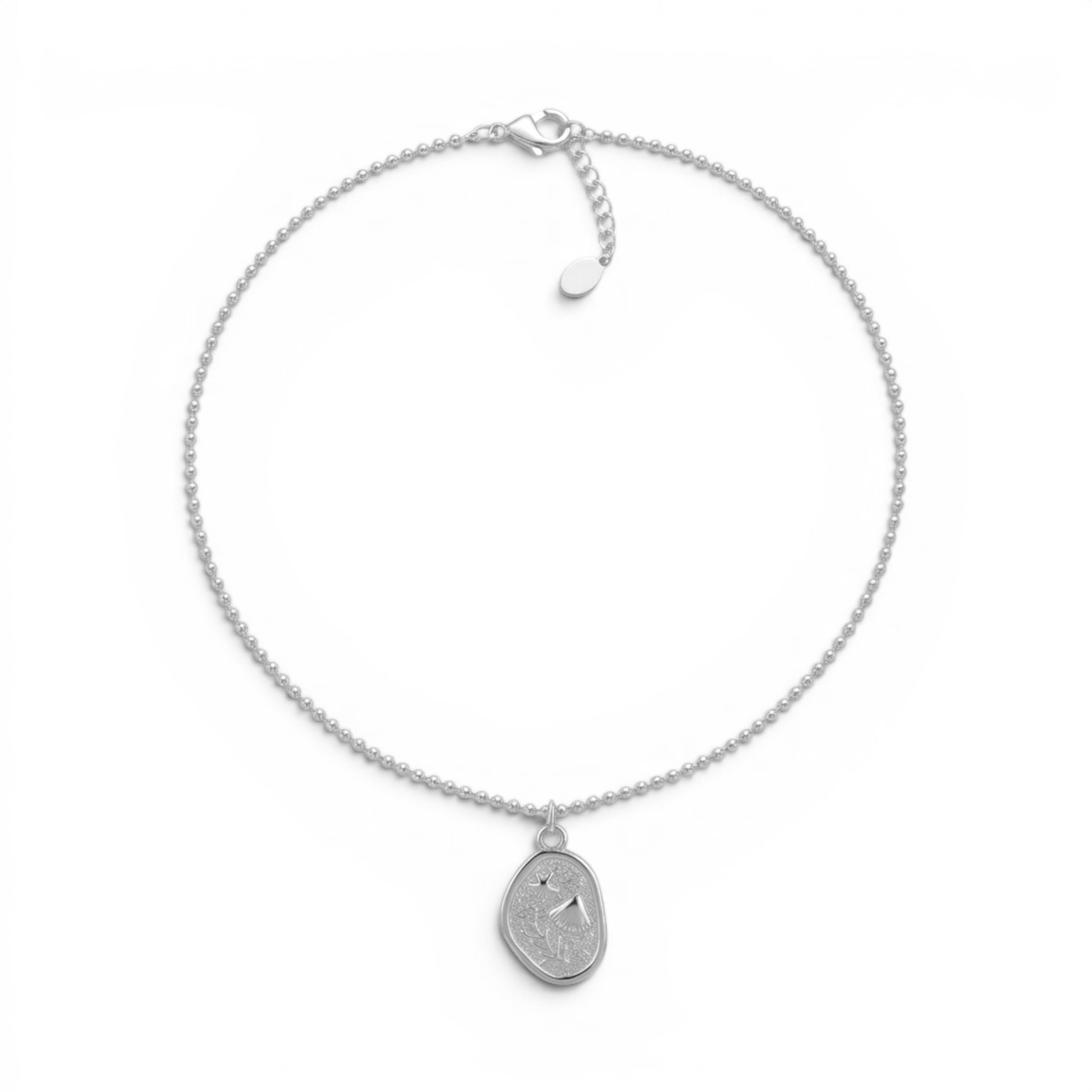Collana Medaglia Marina Sabbiata con Conchiglia e Corallo In Acciaio Inossidabile