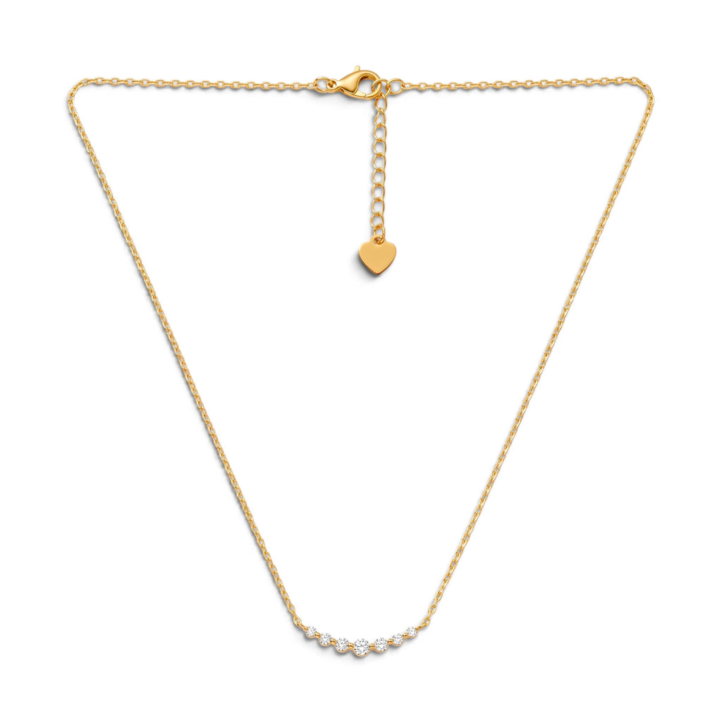 Collana Girocollo Sorriso di Zirconi In Acciaio Inossidabile