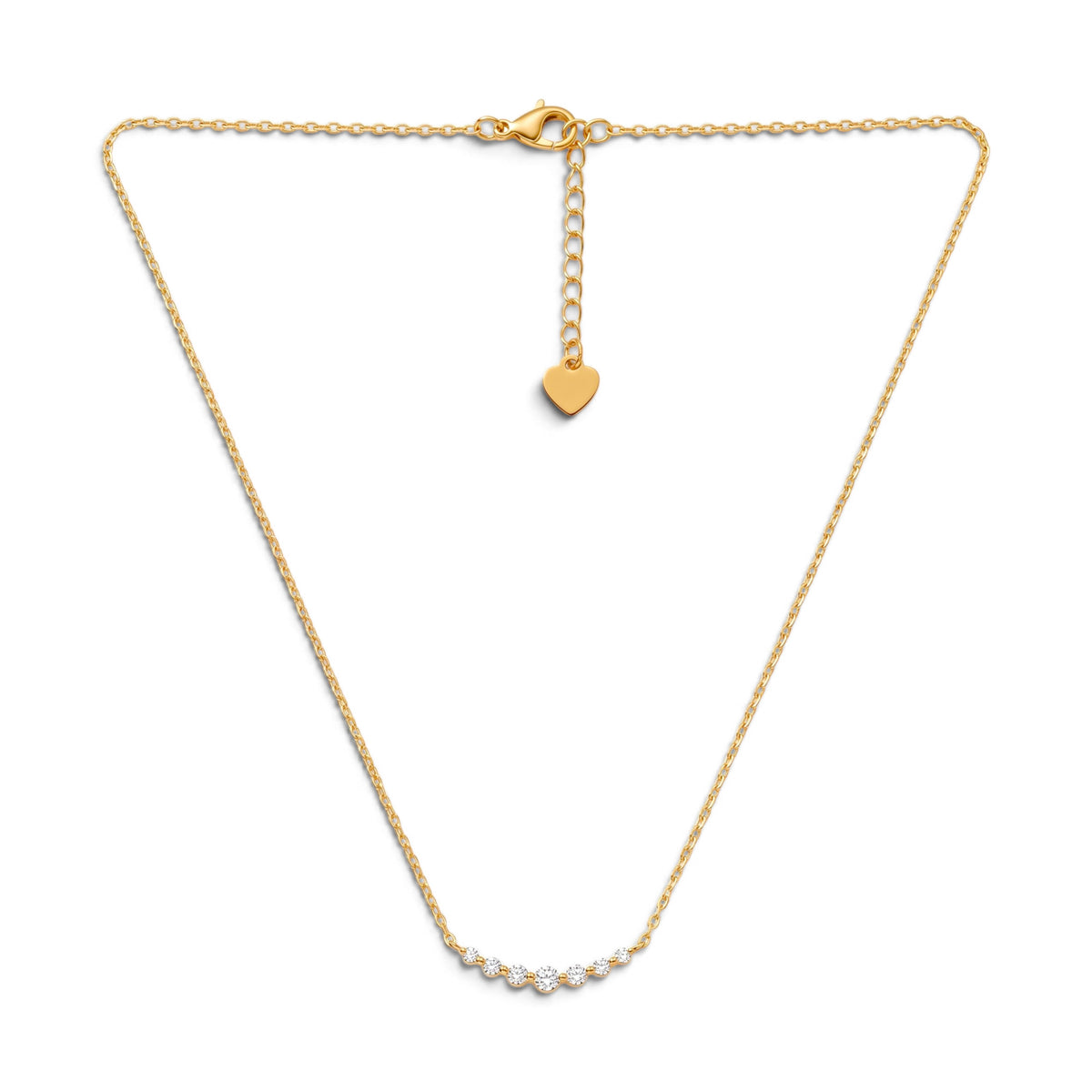 Collana Girocollo Sorriso di Zirconi In Acciaio Inossidabile