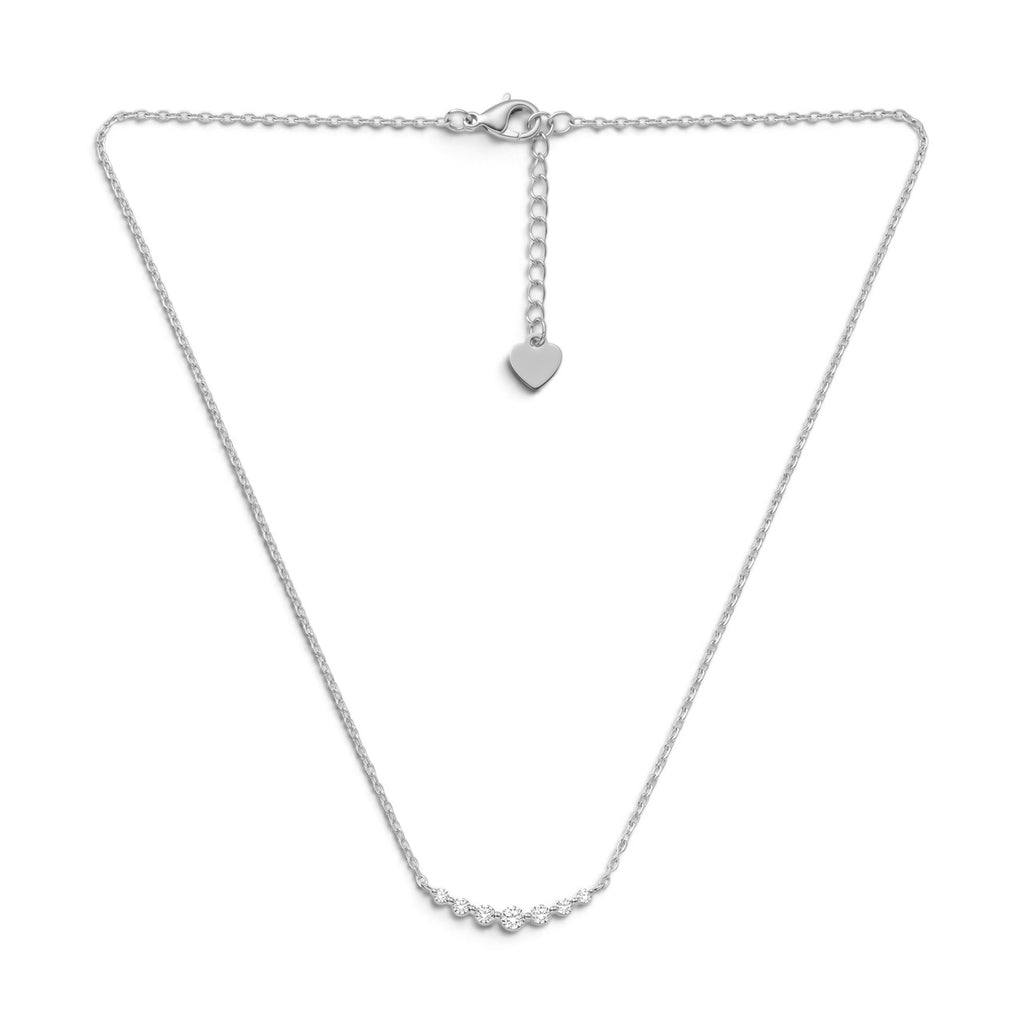 Collana Girocollo Sorriso di Zirconi In Acciaio Inossidabile