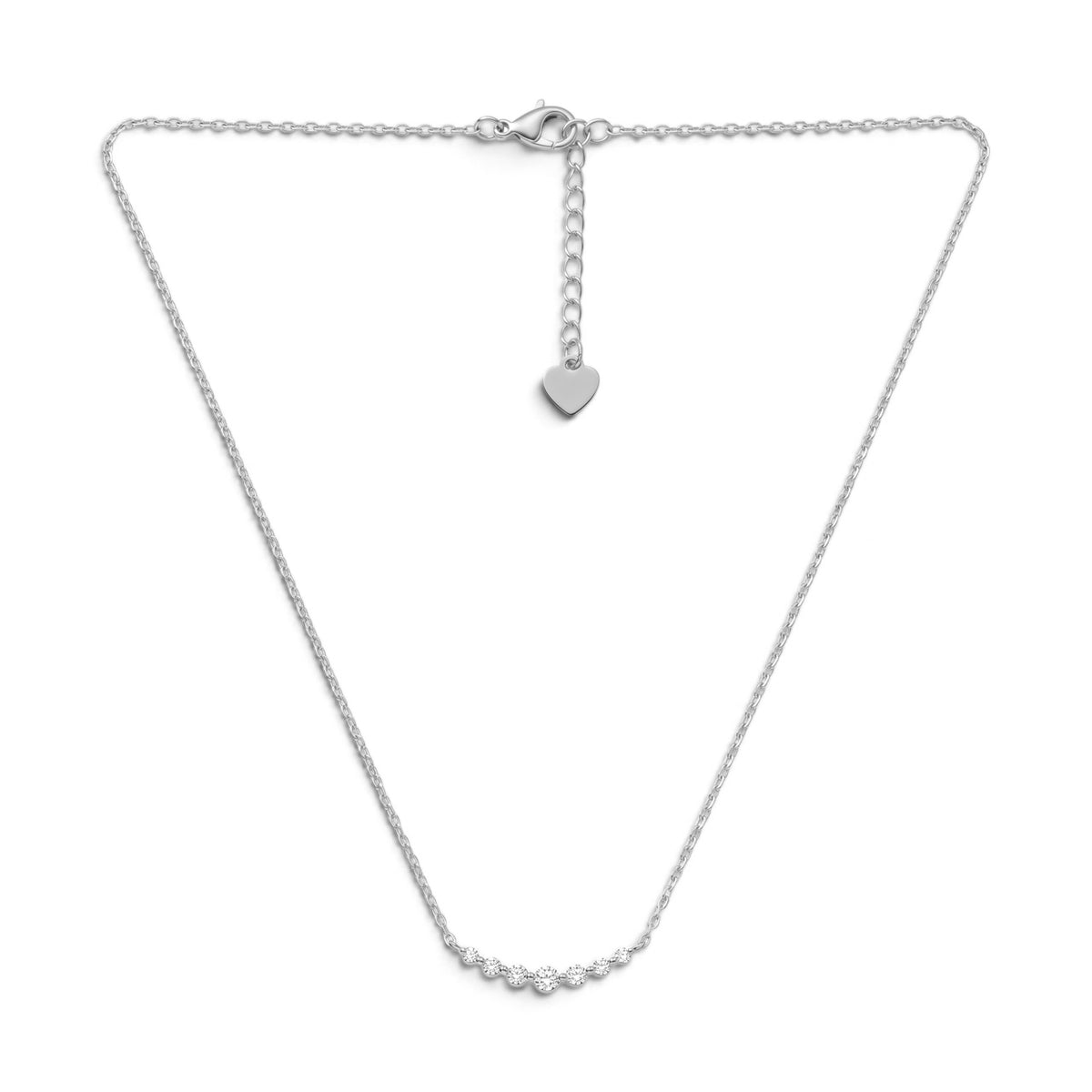 Collana Girocollo Sorriso di Zirconi In Acciaio Inossidabile