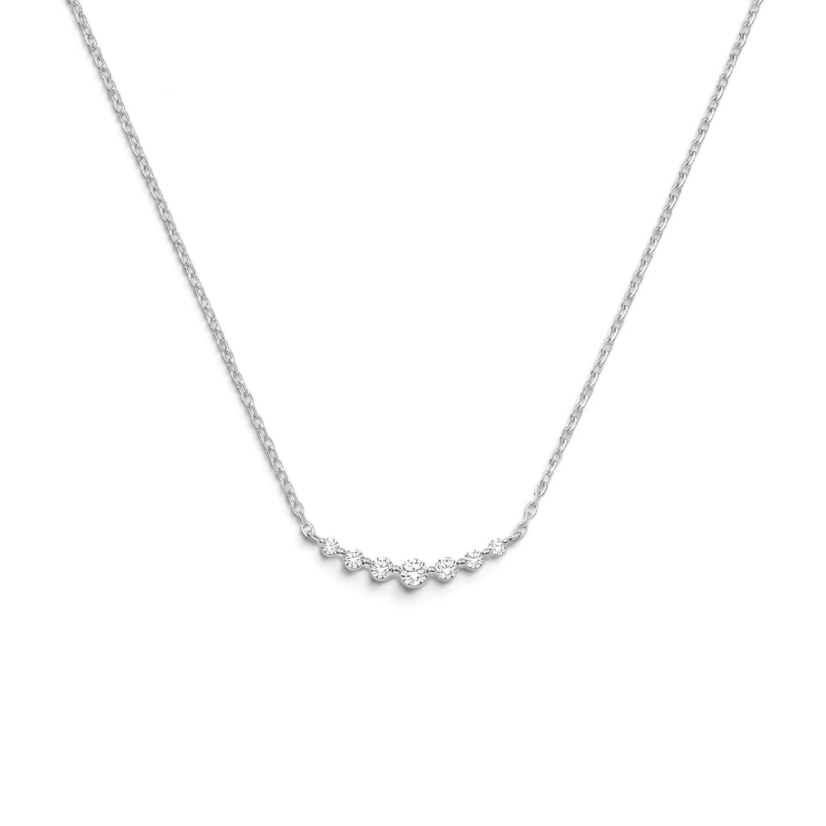 Collana Girocollo Sorriso di Zirconi In Acciaio Inossidabile