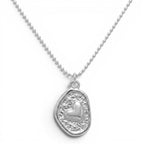 Collana Medaglia Martellata con Cuore e Stelle In Acciaio Inossidabile