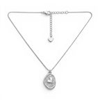 Collana Medaglia Martellata con Cuore e Stelle In Acciaio Inossidabile