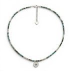 Collana Amuleto con Perline Turchesi In Acciaio Inossidabile
