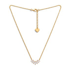 Collana Raggiera Navette con Zirconi In Acciaio Inossidabile