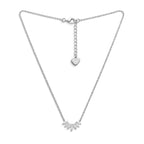 Collana Raggiera Navette con Zirconi In Acciaio Inossidabile