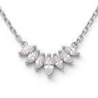 Collana Raggiera Navette con Zirconi In Acciaio Inossidabile