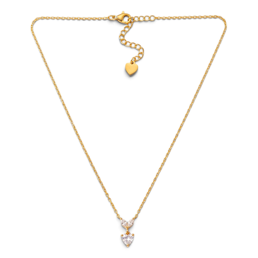 Collana Punto Luce Cuore con Zirconi In Acciaio Inossidabile