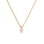 Collana Cuore Pendente con Dettaglio Marquise In Acciaio Inossidabile