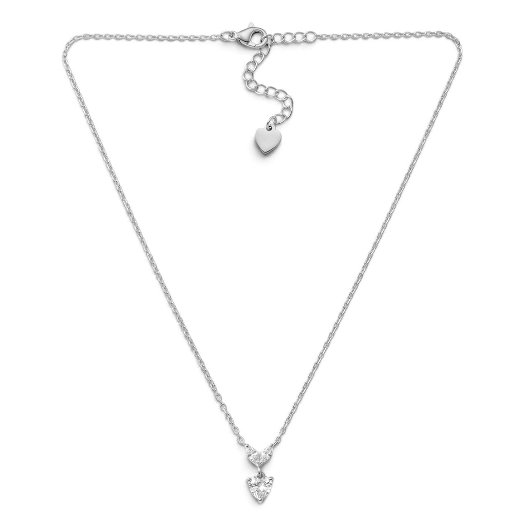 Collana Punto Luce Cuore con Zirconi In Acciaio Inossidabile