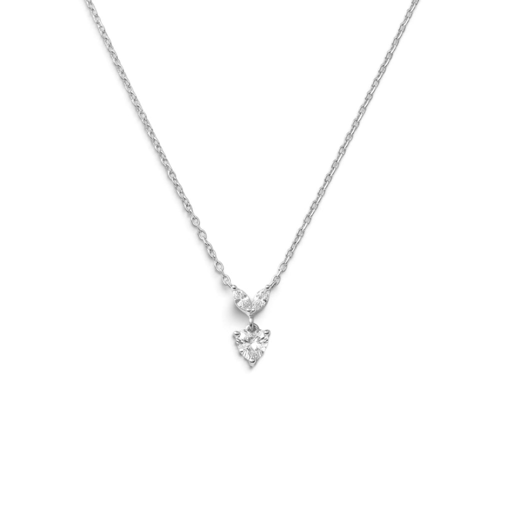Collana Punto Luce Cuore con Zirconi In Acciaio Inossidabile