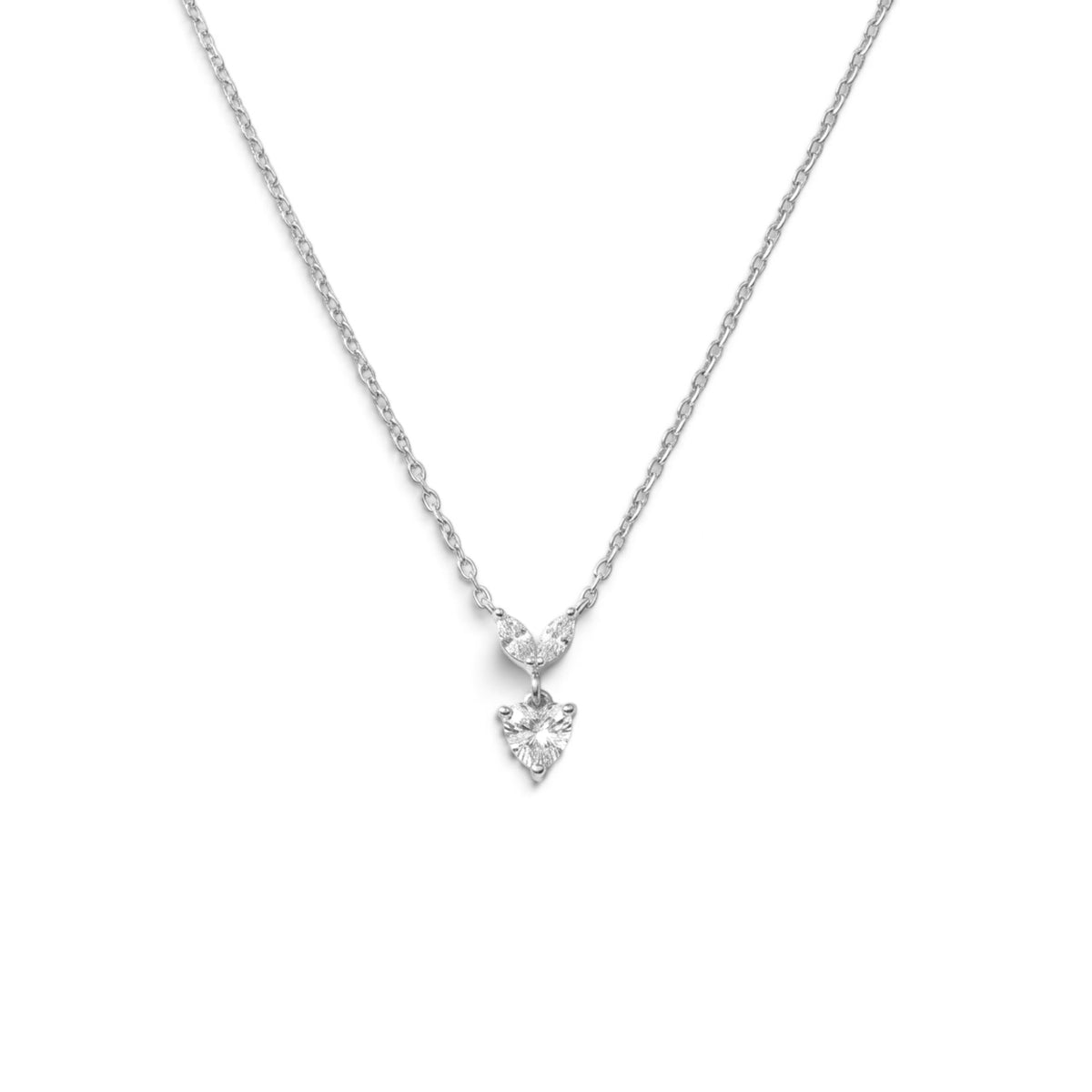Collana Punto Luce Cuore con Zirconi In Acciaio Inossidabile