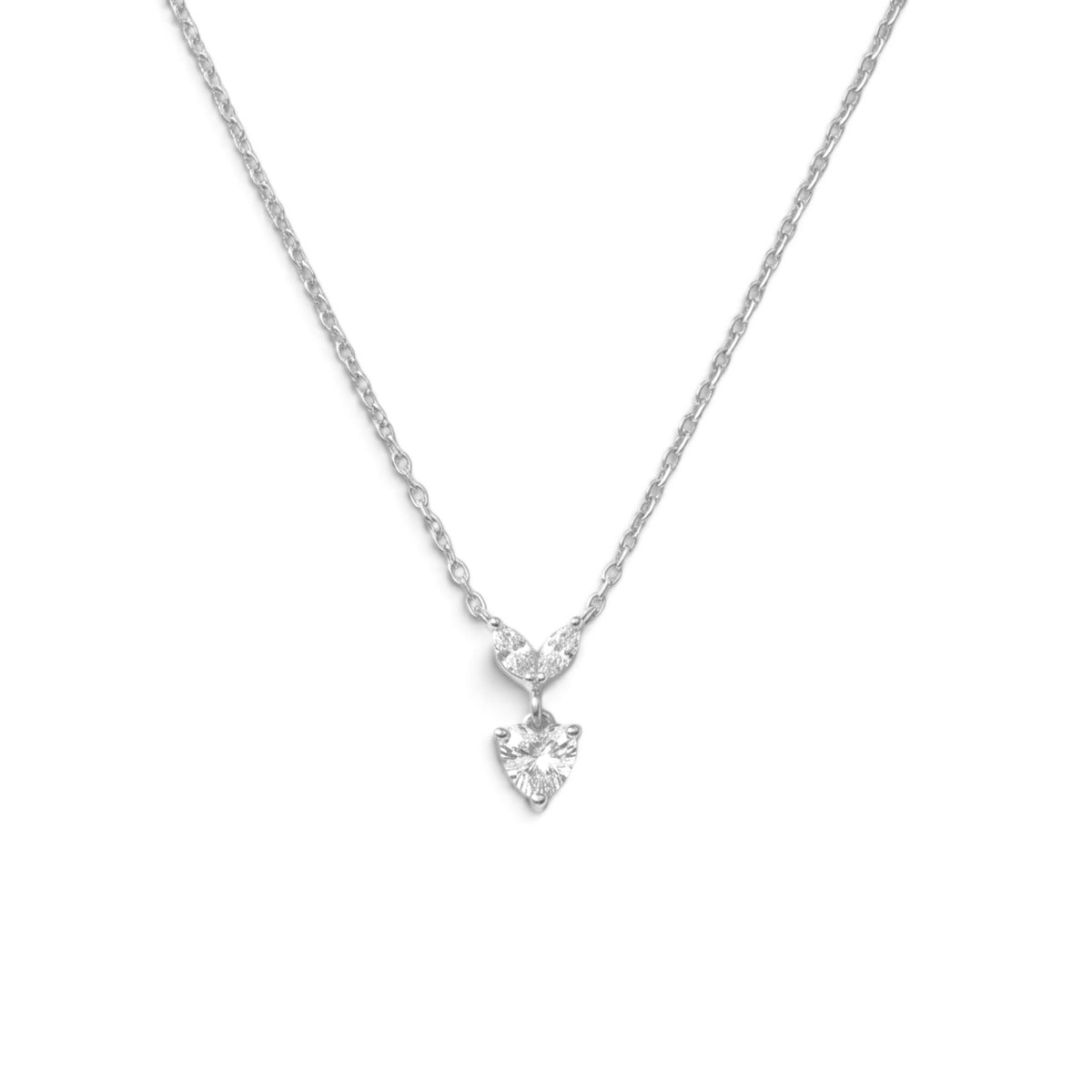 Collana Cuore Pendente con Dettaglio Marquise In Acciaio Inossidabile