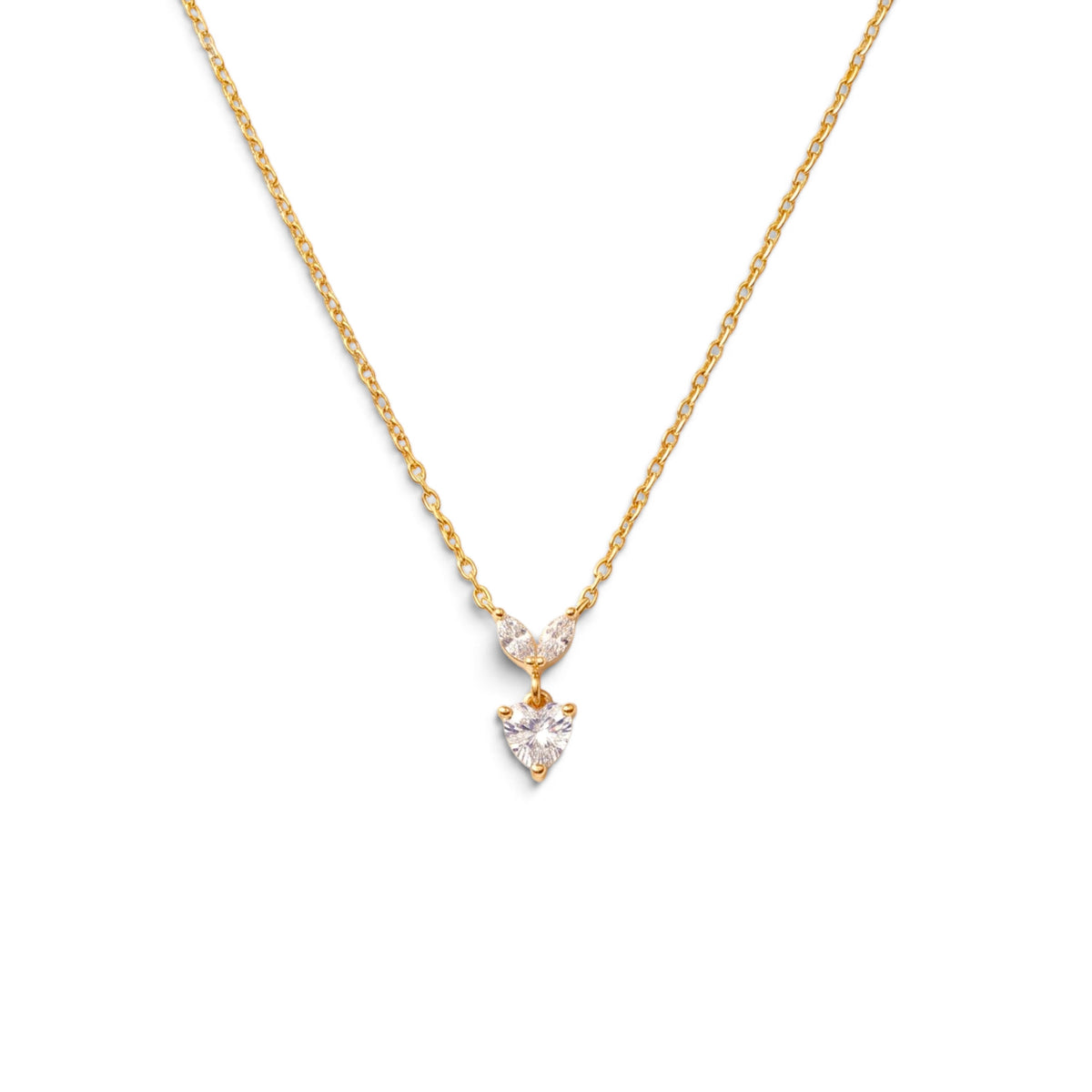 Collana Punto Luce Cuore con Zirconi In Acciaio Inossidabile