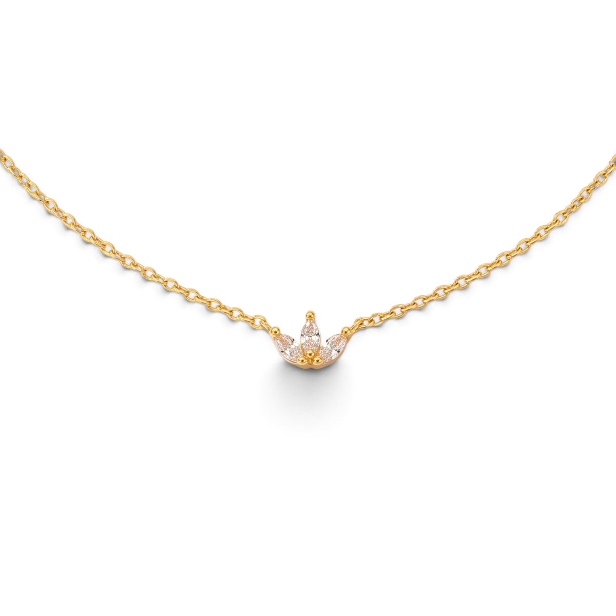 Collana Girocollo Tiarina con Zirconi In Acciaio Inossidabile