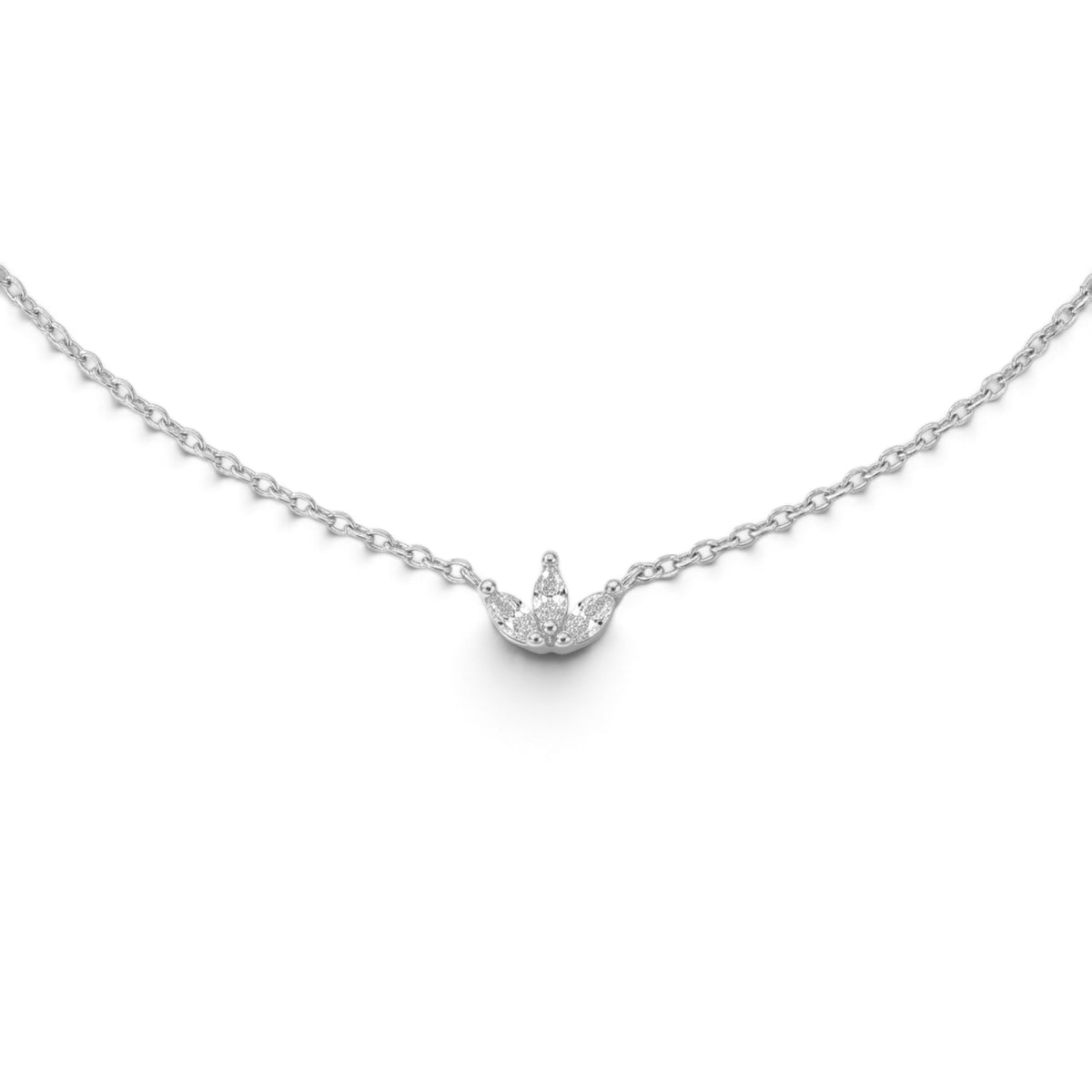 Collana Girocollo Tiarina con Zirconi In Acciaio Inossidabile