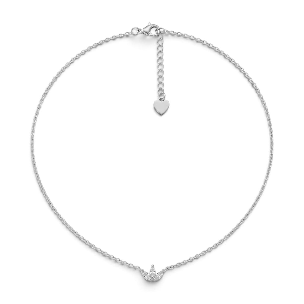 Collana Girocollo Tiarina con Zirconi In Acciaio Inossidabile