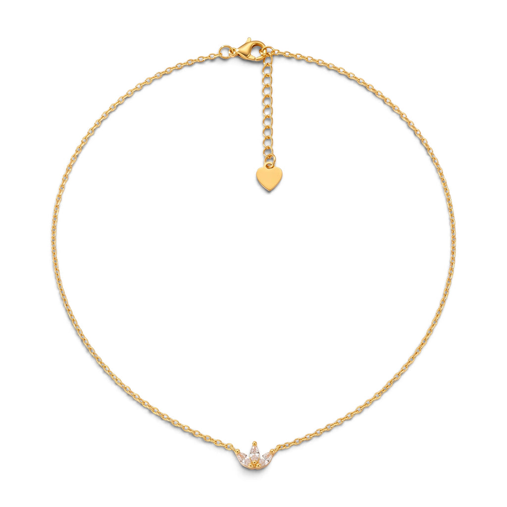 Collana Girocollo Tiarina con Zirconi In Acciaio Inossidabile