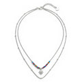 Collana Doppio Filo con Stella Polare e Perline Multicolor In Acciaio Inossidabile