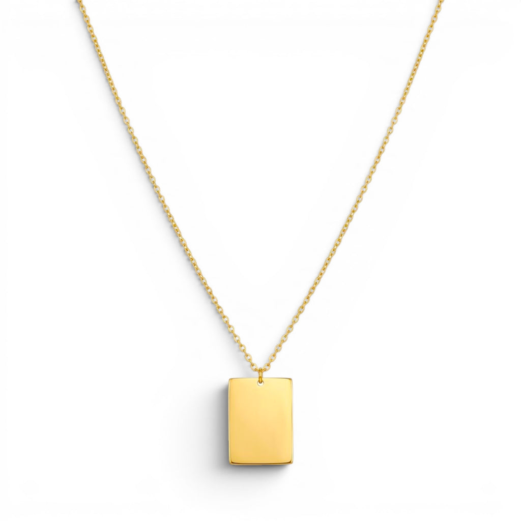 Collana con Targhetta Rettangolare In Acciaio Inossidabile