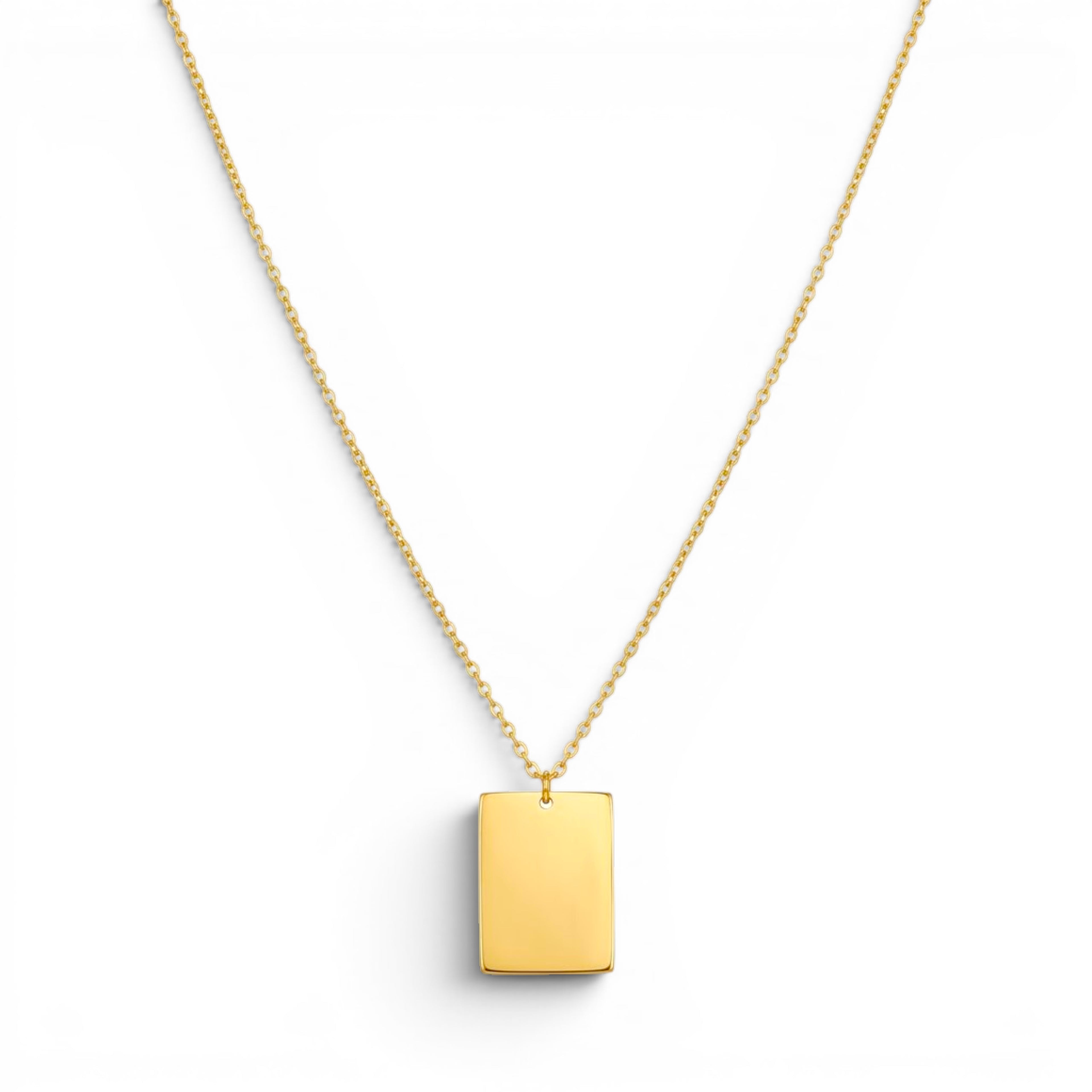 Collana con Targhetta Rettangolare In Acciaio Inossidabile