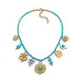 Collana Boho-Chic con Perline Turchesi In Acciaio Inossidabile