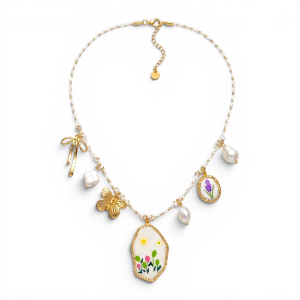 Collana Summer Garden Charm In Acciaio Inossidabile
