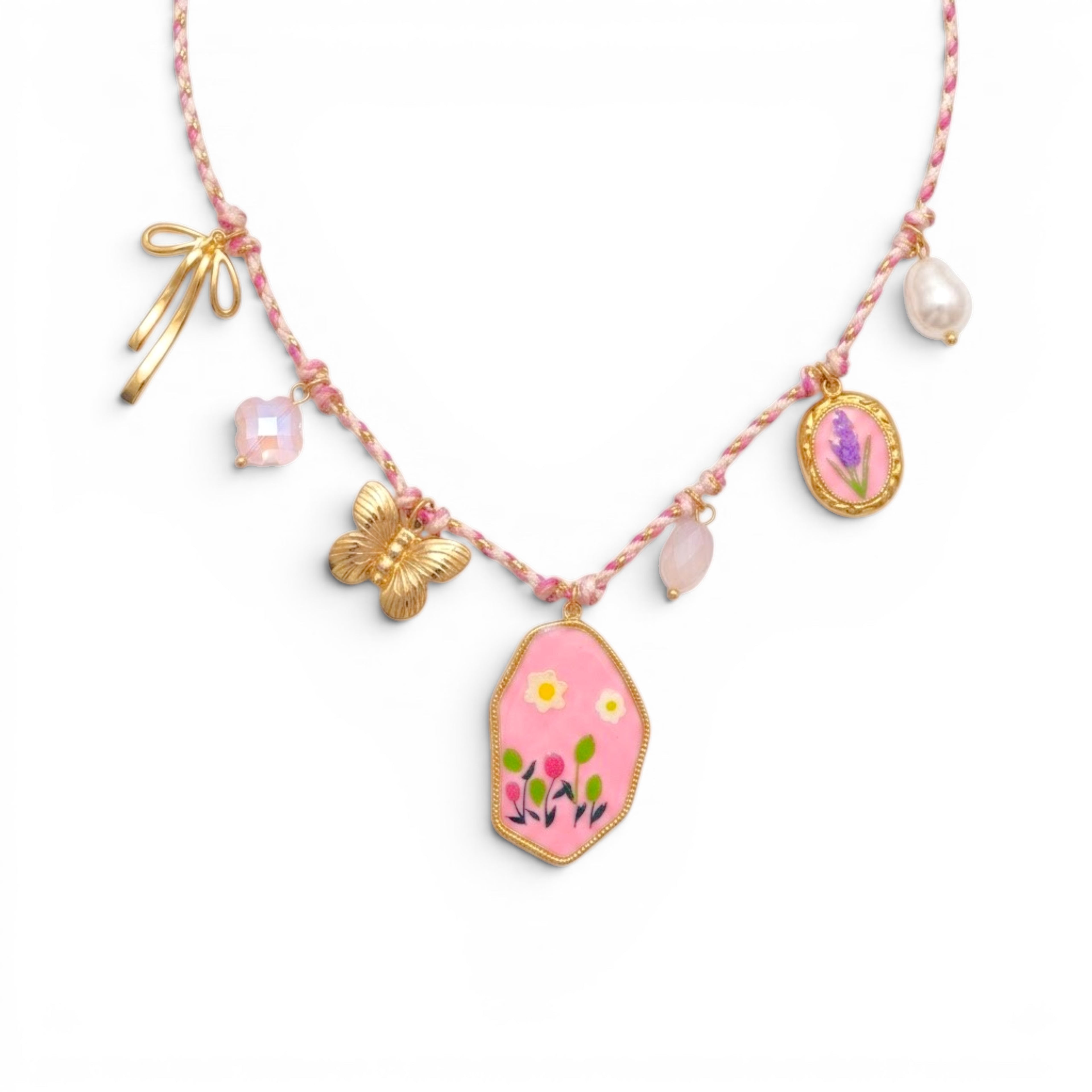 Collana Summer Garden Charm In Acciaio Inossidabile
