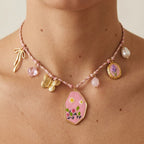 Collana Summer Garden Charm In Acciaio Inossidabile