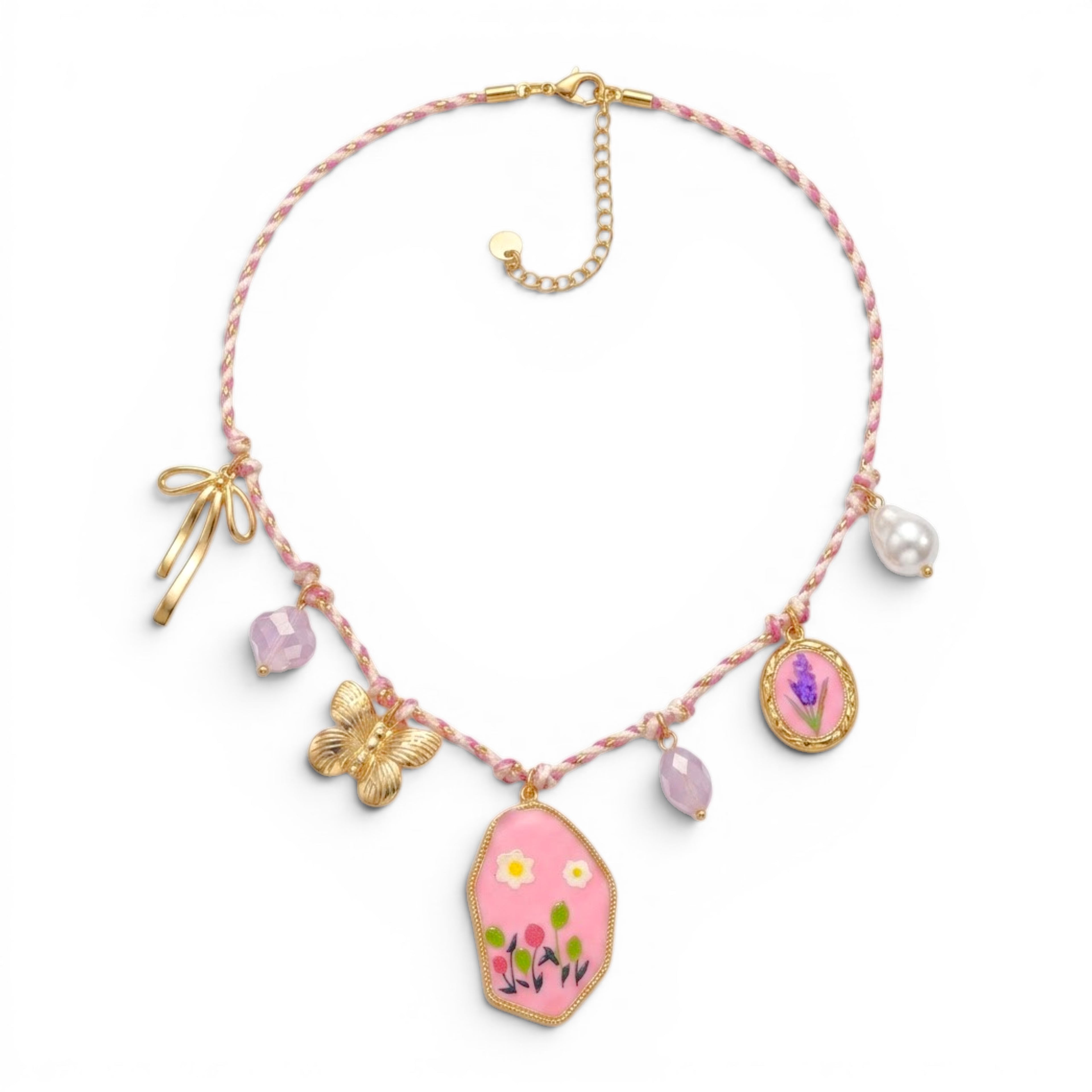 Collana Summer Garden Charm In Acciaio Inossidabile
