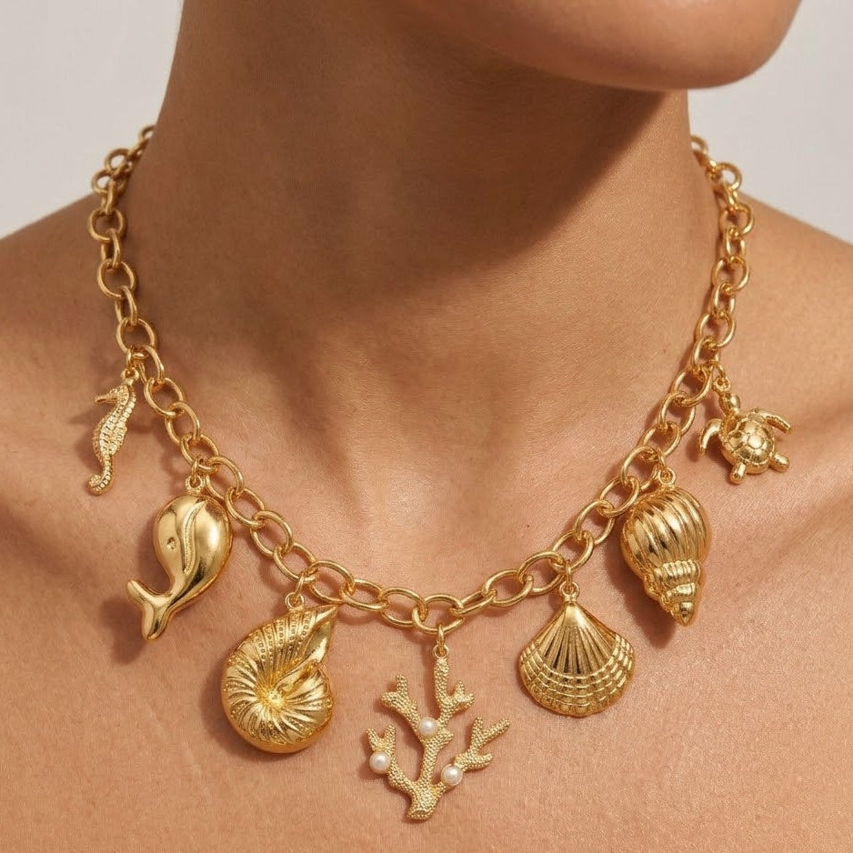 Collana Ocean Deep Charm In Acciaio Inossidabile