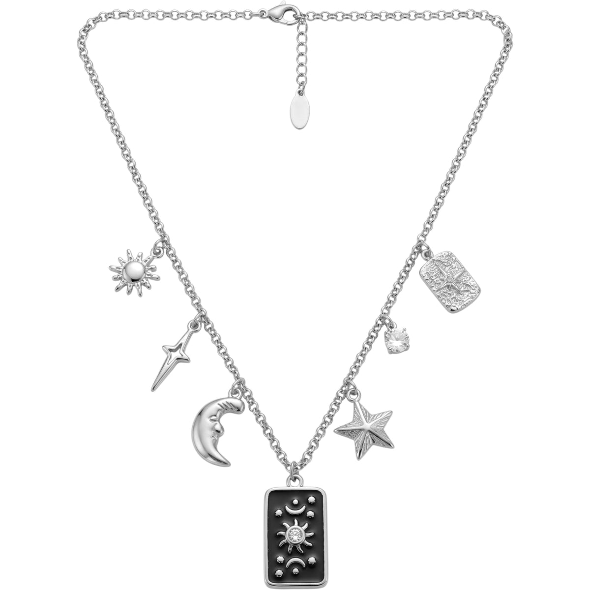 Collana Charm Tarocco e Simboli Astrali In Acciaio Inossidabile
