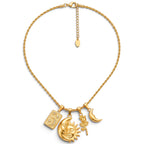 Collana Torchon con Simboli Cosmici In Acciaio Inossidabile