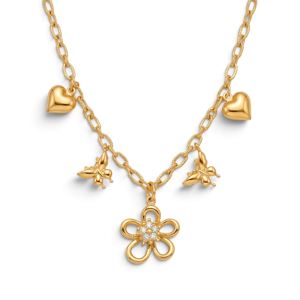 Collana Giardino Romantico In Acciaio Inossidabile