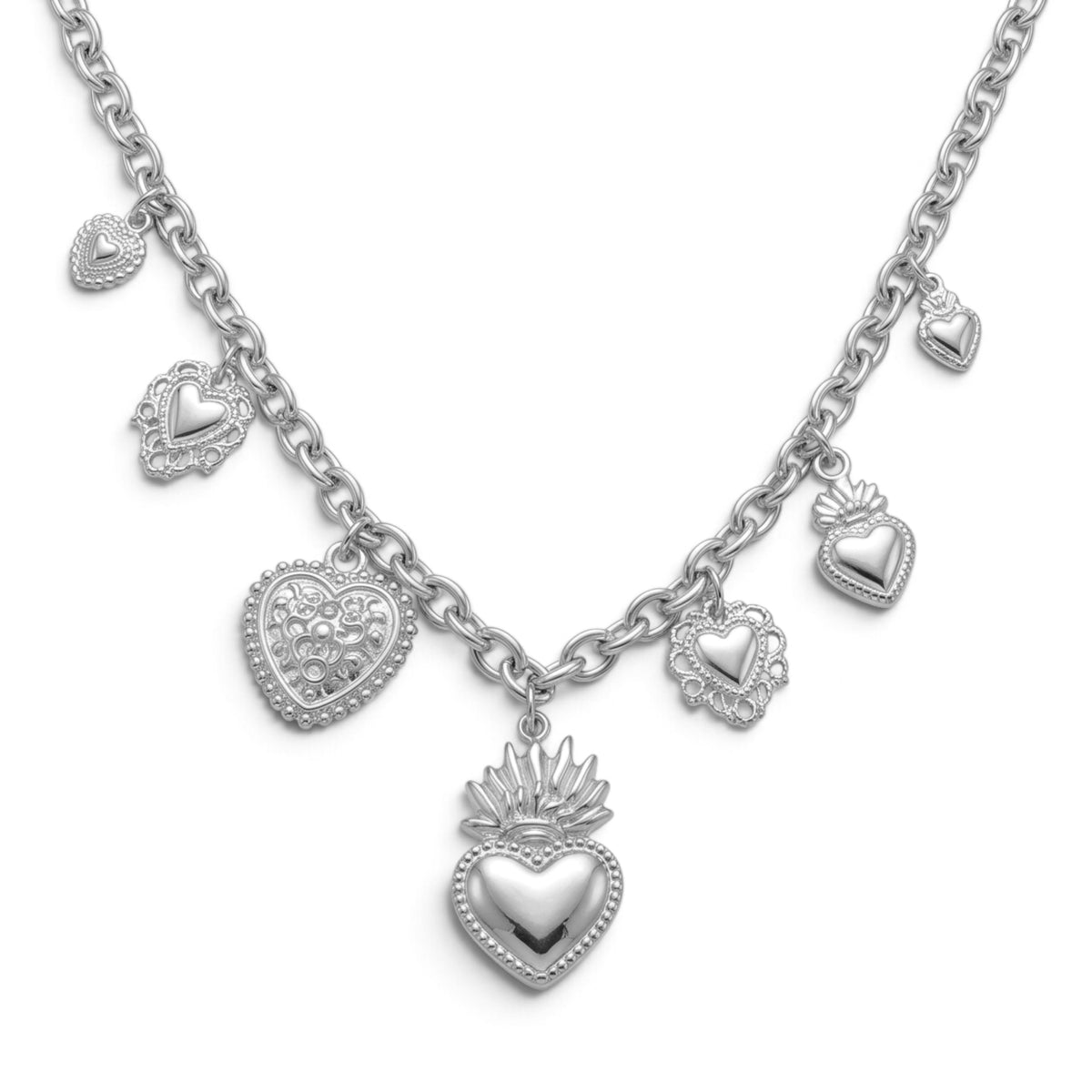 Collana Regina di Cuori Barocca In Acciaio Inossidabile