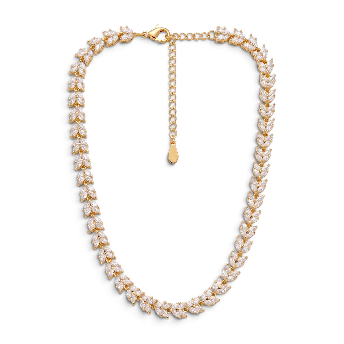 Collana Girocollo Spiga di Zirconi Marquise In Acciaio Inossidabile