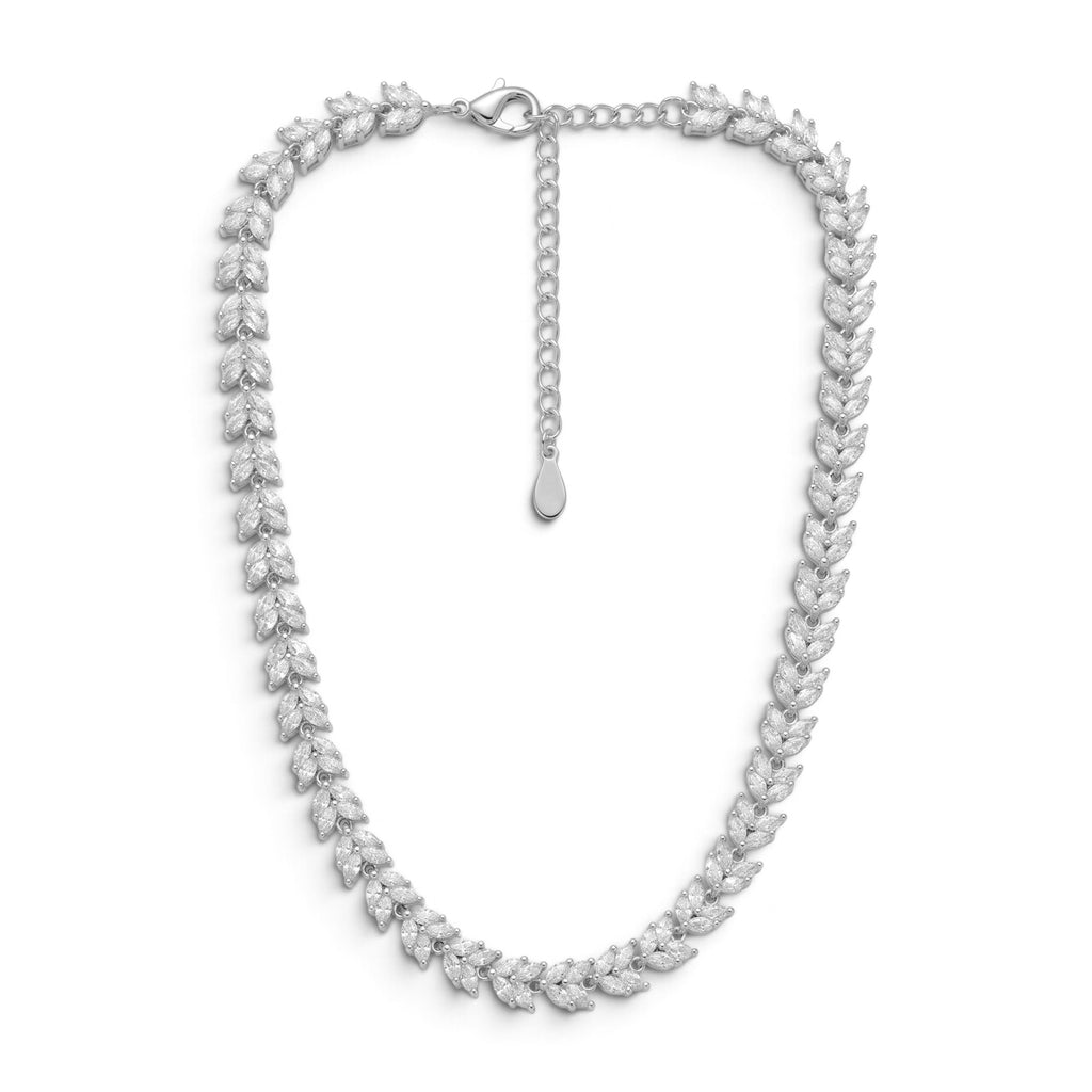Collana Girocollo Spiga di Zirconi Marquise In Acciaio Inossidabile