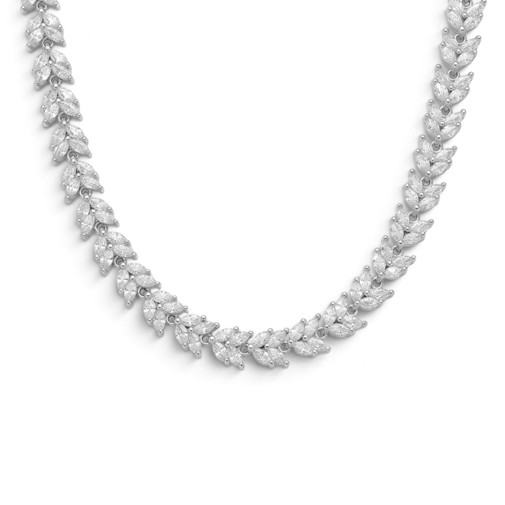 Collana Girocollo Spiga di Zirconi Marquise In Acciaio Inossidabile