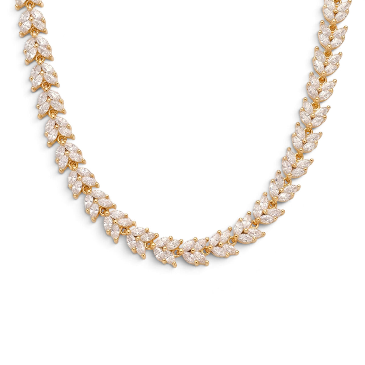 Collana Girocollo Spiga di Zirconi Marquise In Acciaio Inossidabile