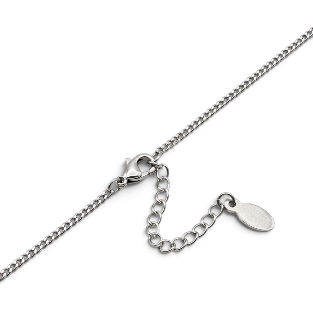 Collana Chiama Angeli con Angioletto Pavé e Cuori Traforati In Acciaio Inossidabile