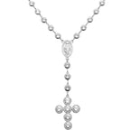 Collana Rosario con Zirconi e Crociera Centrale In Acciaio Inossidabile