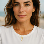 Collana in Argento con Pendente Rettangolare