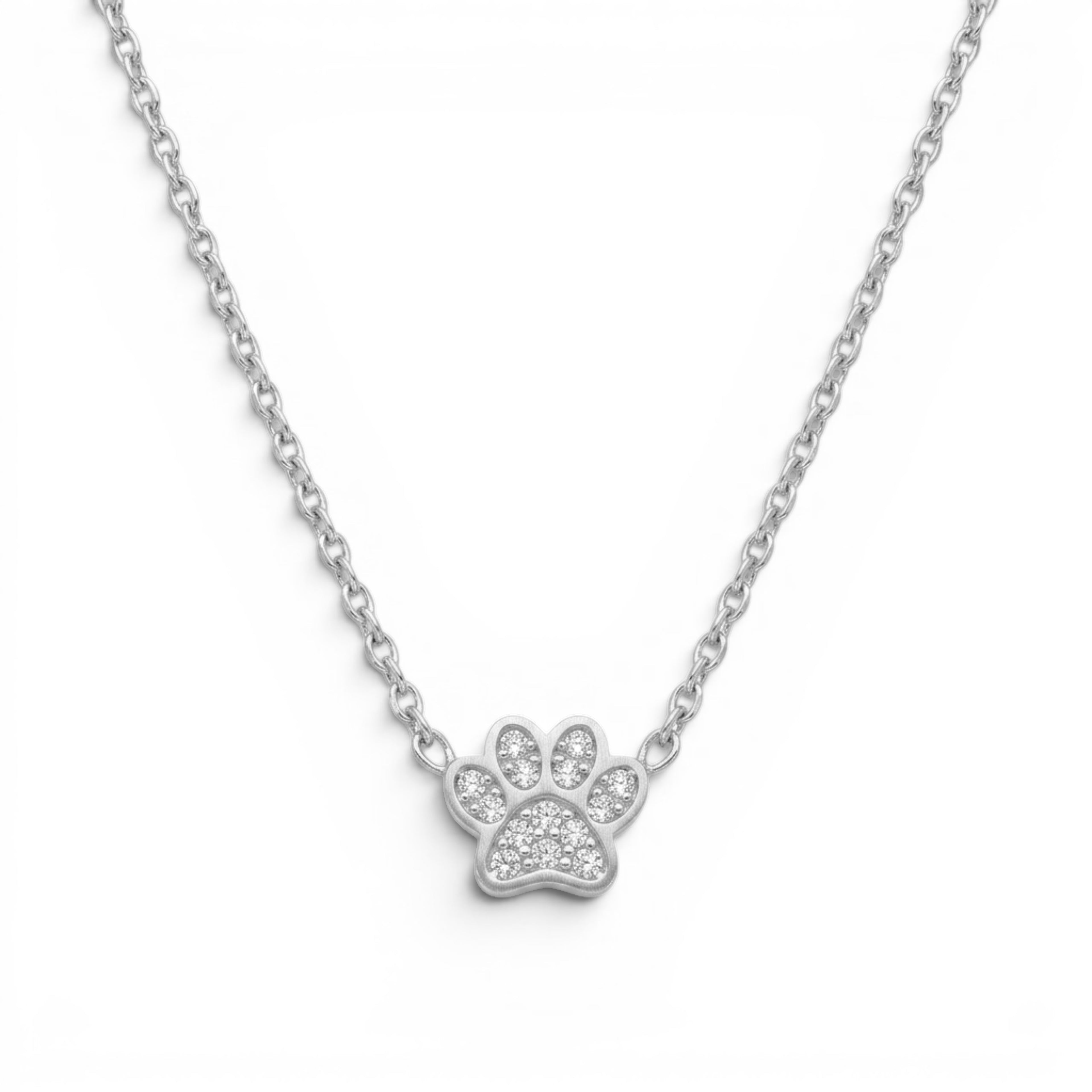 Collana Zampa Con Zirconi In Acciaio Inossidabile