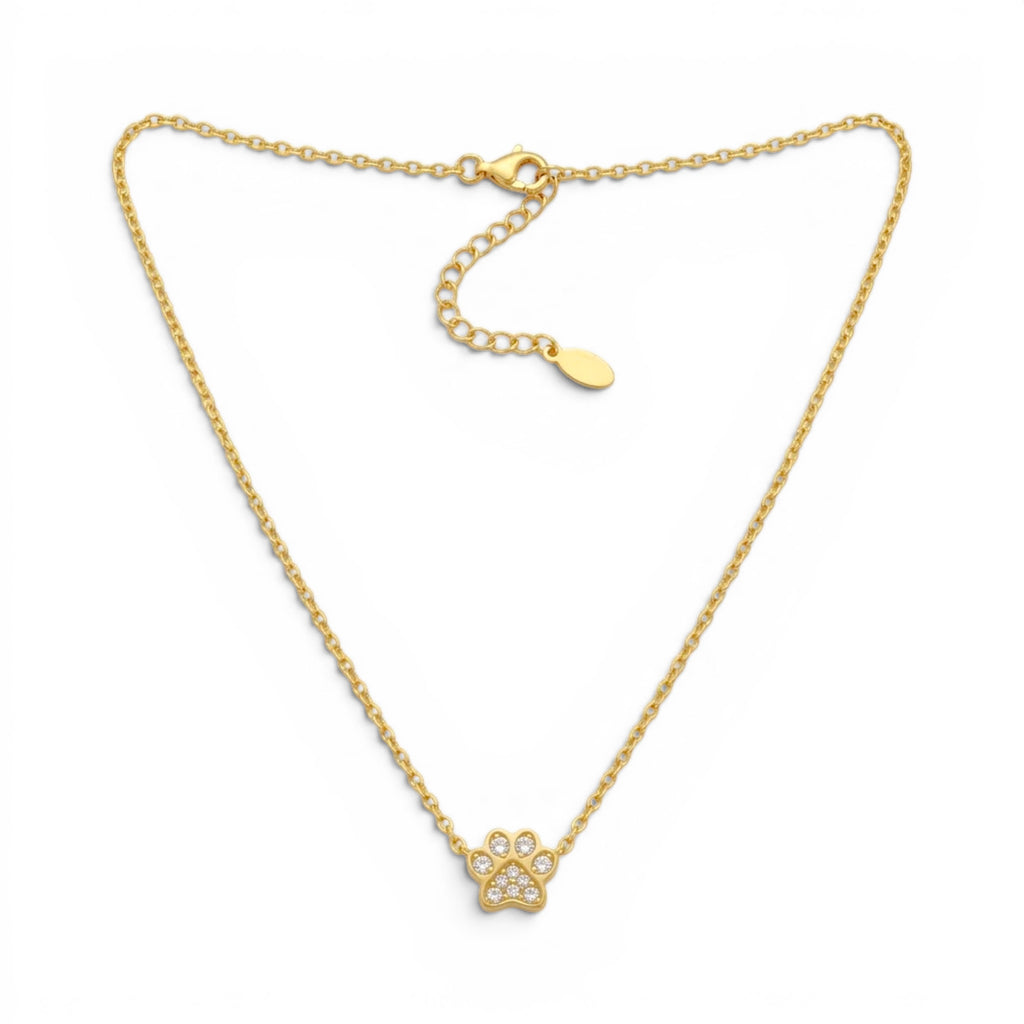 Collana Zampa Con Zirconi In Acciaio Inossidabile