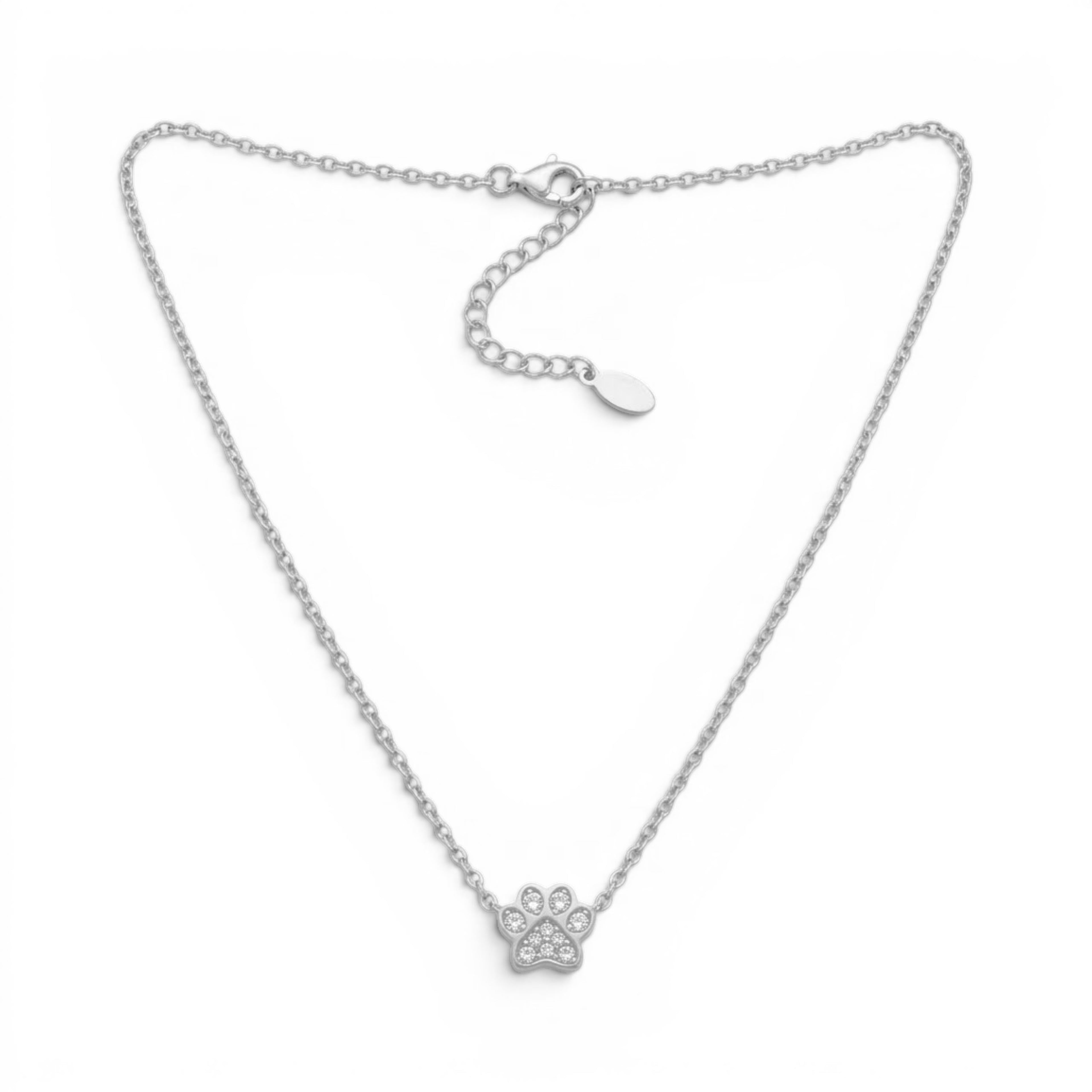 Collana Zampa Con Zirconi In Acciaio Inossidabile