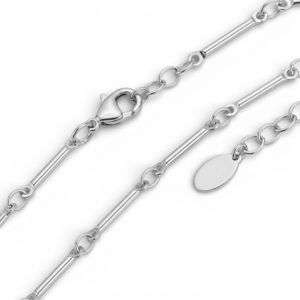 Collana Geometria Urbana a Maglia Rettangolare In Acciaio Inossidabile