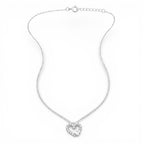 Collana Cuore Splendente con Zircone Incastonato In Argento 925