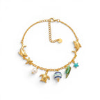 Cavigliera con Charms Marini Misti In Acciaio Inossidabile