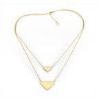 Collana Doppio Filo con Triangoli In Acciaio Inossidabile